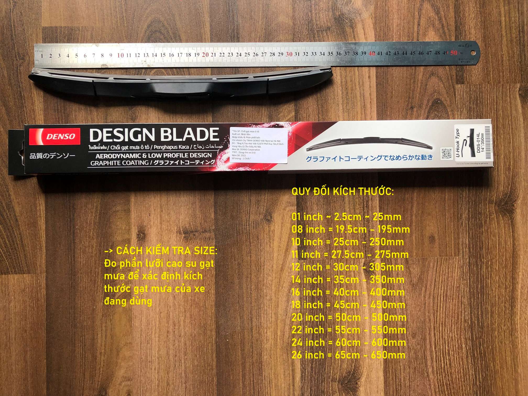 Gạt mưa Kia Sonet (2019+) Denso DDS 3 khúc cao cấp chính hãng 16inch 24inch - Bộ 2 cái