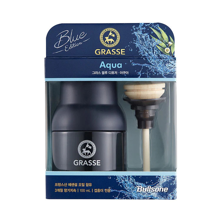 Nước hoa ô tô Bullsone Pháp Grasse Diffuser Blue Aqua chính hãng sản xuất tại Hàn Quốc 100% tinh dầu thiên nhiên - Mùi Hương thơm từ đại dương