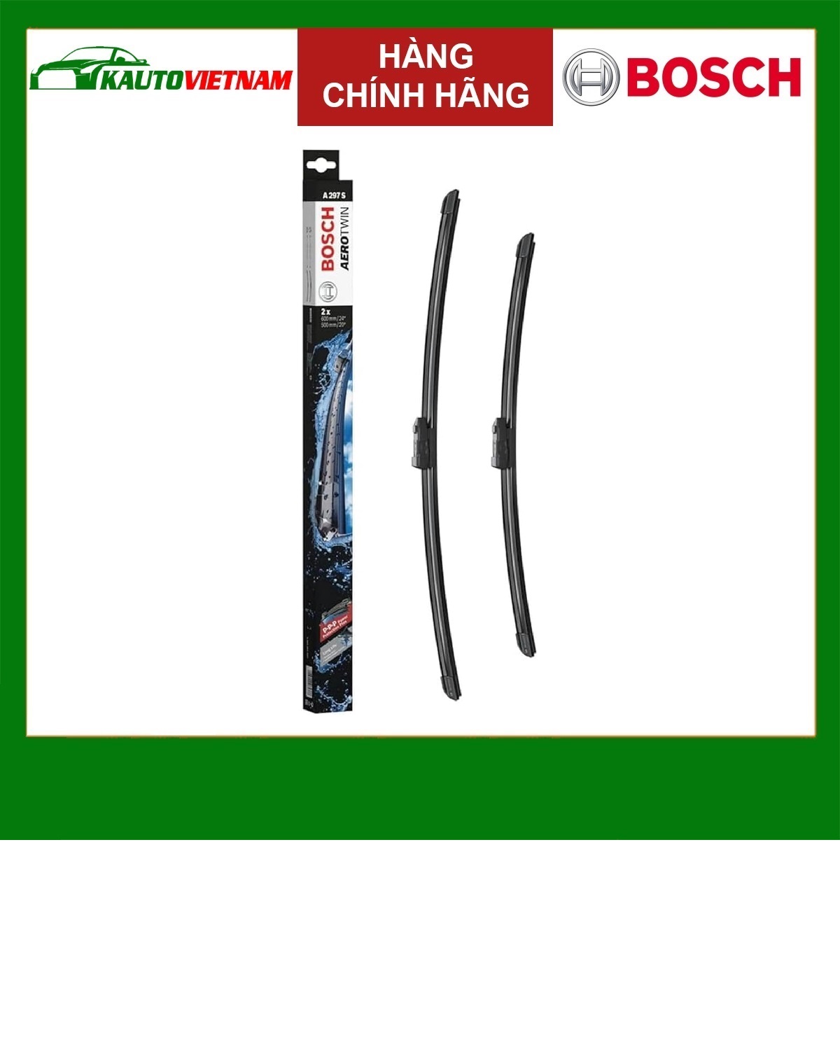 Gạt mưa Vinfast LUX SA (2019+) chính hãng Bosch AEROTWIN A297S (3397007297) 20inch & 24inch - Bộ 2 cái