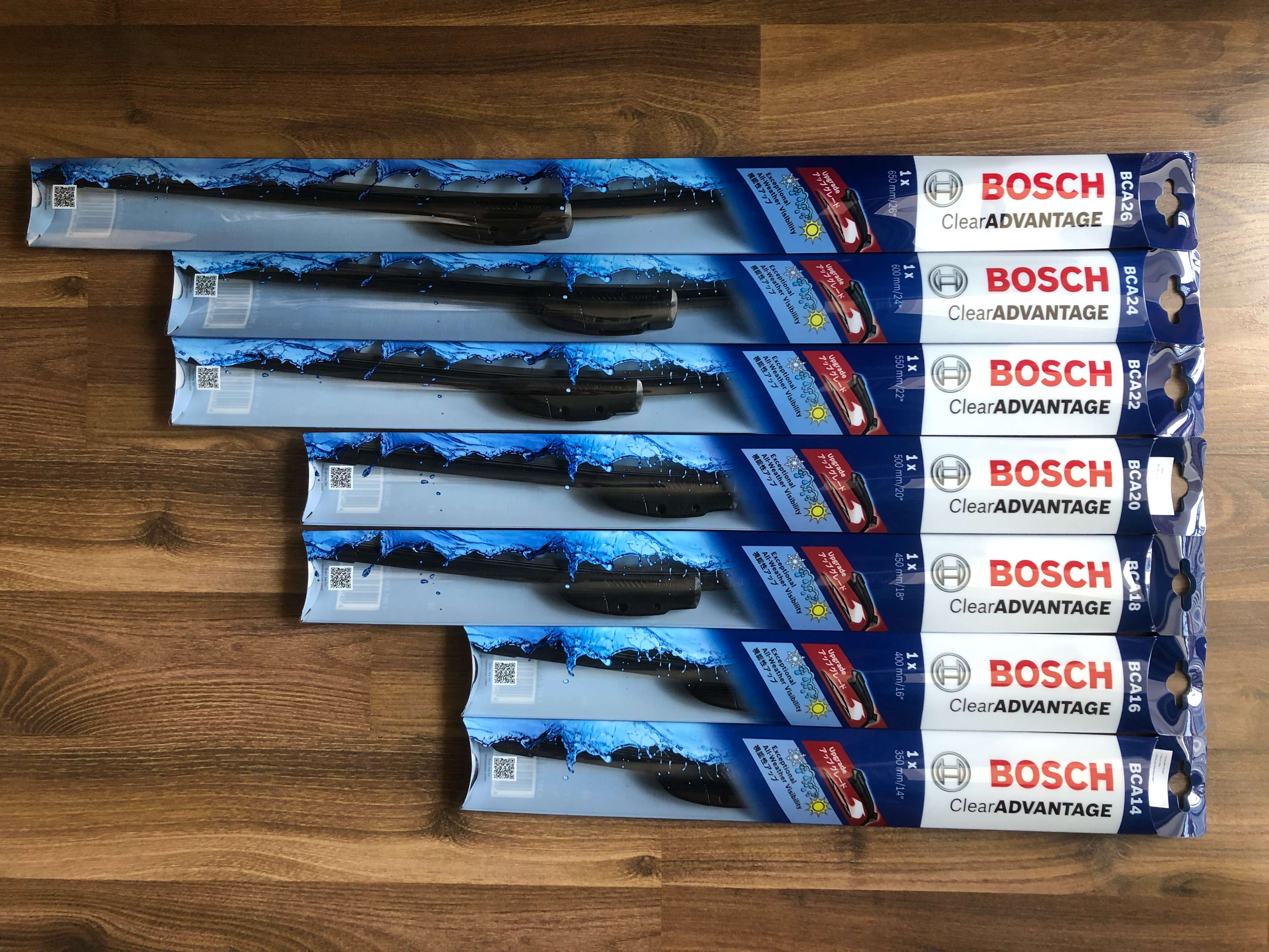 Gạt mưa Vinfast VF8 (2022+) Bosch CLEAR ADVANTAGE BCA xương mềm chính hãng 18inch & 26inch - Bộ 2 cái