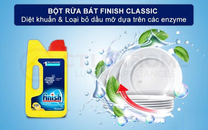 Bột rửa bát Finish can 1kg - hương chanh (lemon)