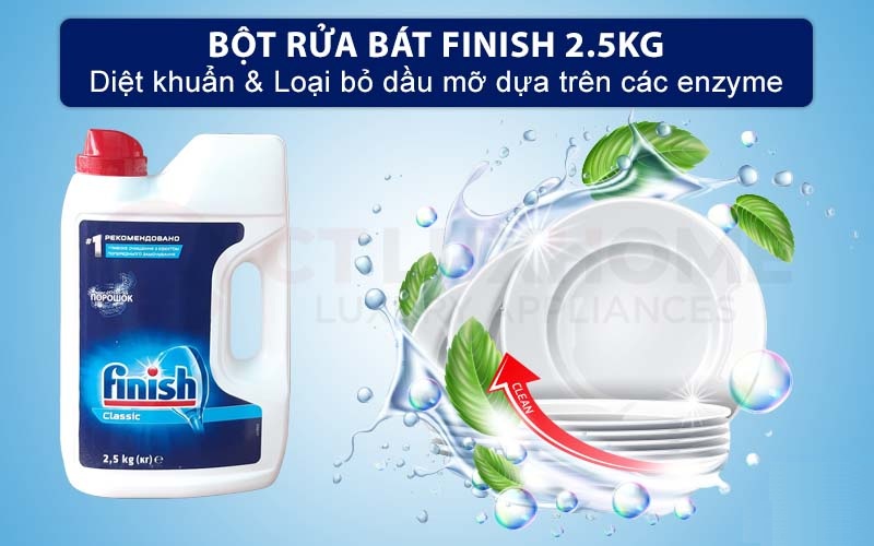 Bột rửa bát Finish can 2,5kg - không hương (Regular)