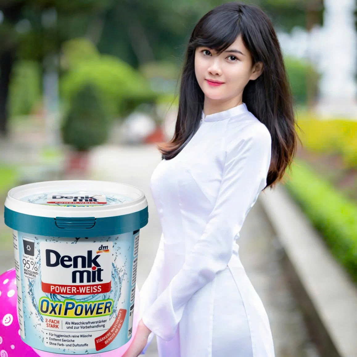 Bột tẩy vết bẩn cho quần áo trắng Denkmit Oxi Power 750gram