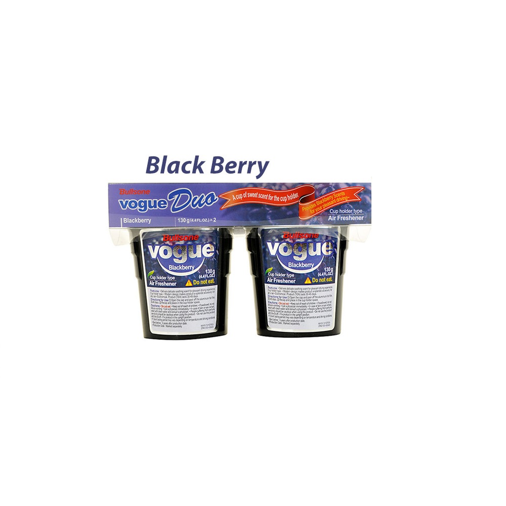 Sáp thơm ô tô Bullsone Pháp VOGUE DUO BLACKBERRY chính hãng sản xuất tại Hàn Quốc 100% từ các thành phần tự nhiên - Mùi hương trái cây - (Giá 1 cặp)