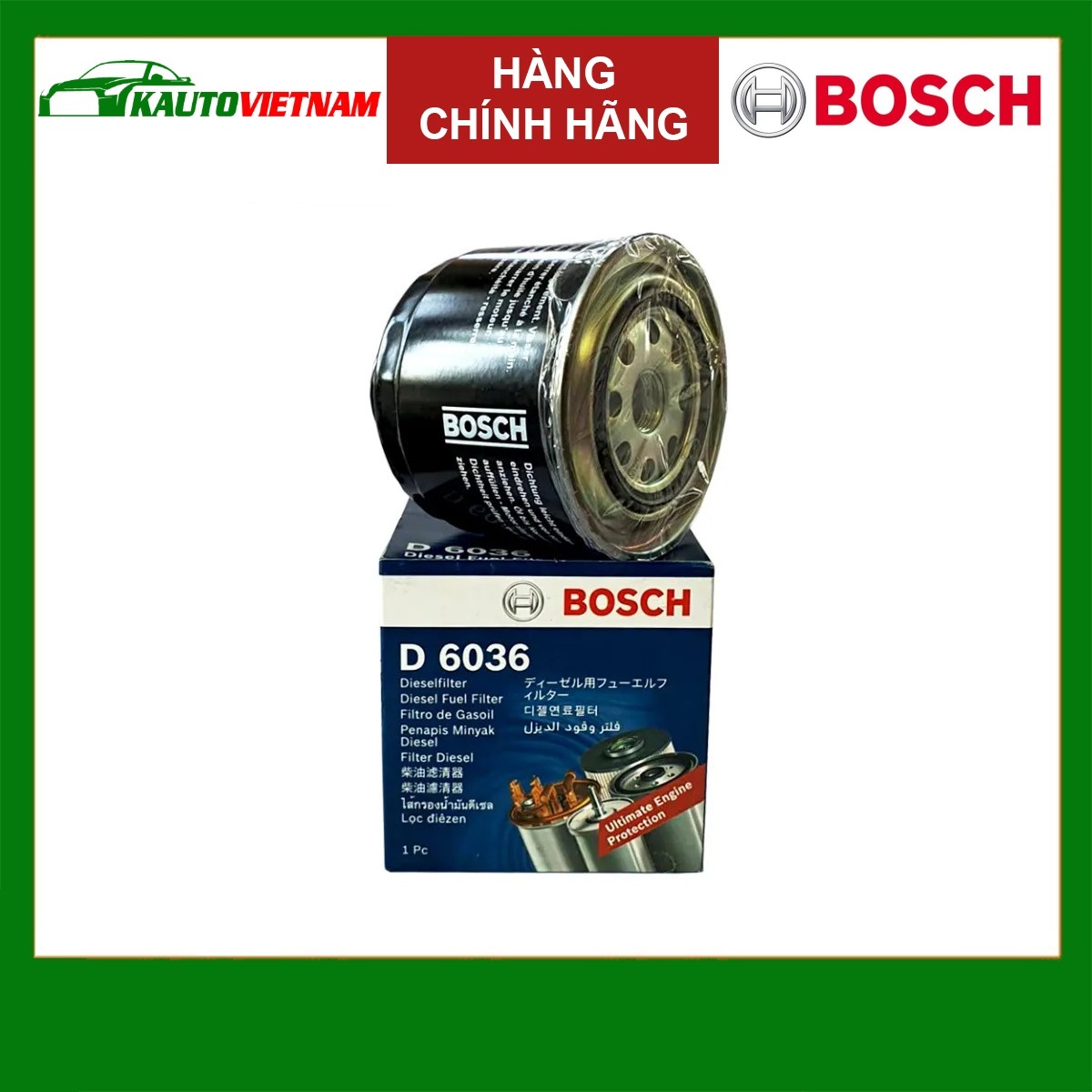 Lọc nhiên liệu Mitsubishi Triton 2.5 TD (2005-2015) chính hãng Bosch (0986AF6036)