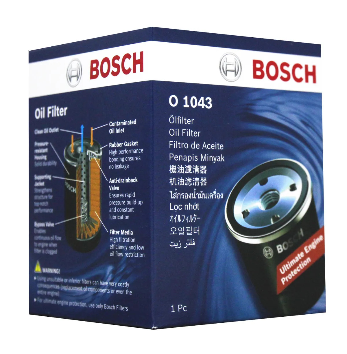 Lọc dầu động cơ Suzuki Vitara chính hãng Bosch (0986AF1043) (Lọc sắt)