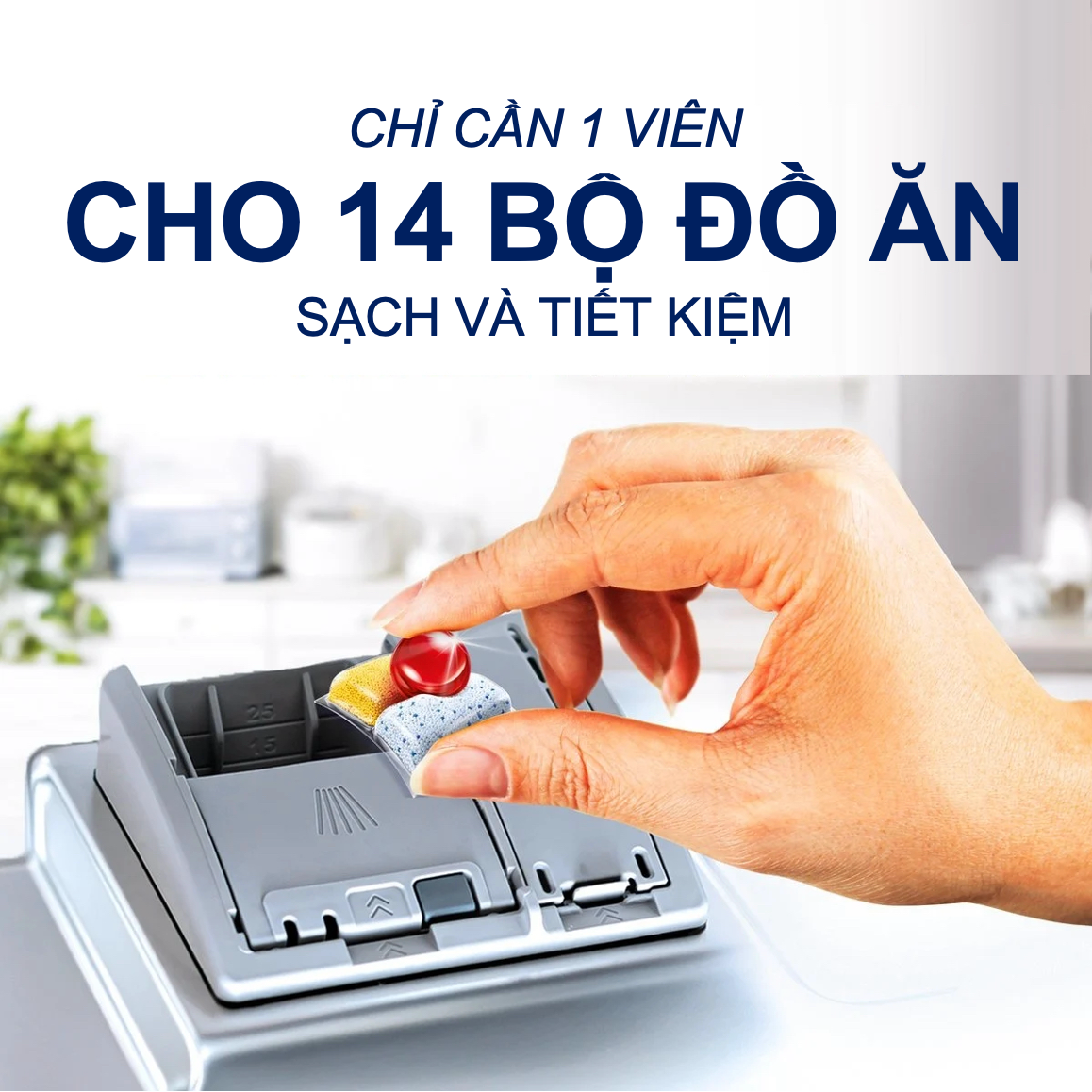 Viên rửa bát Finish Quantum All IN 1 nhập khẩu châu âu 60v (loại viên to) - Hương chanh