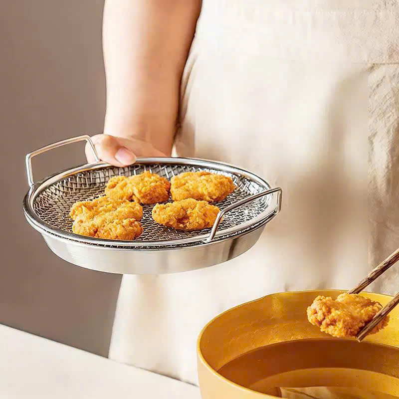 Khay nồi chiên không dầu - Vỉ Nướng Đa Năng - Khay Đựng Đồ Chiên Ráo Dầu
