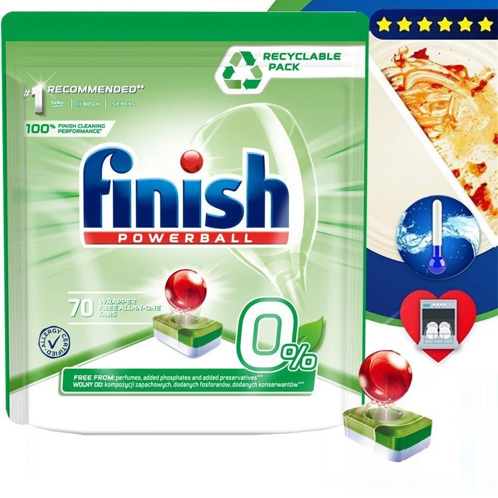 Viên rửa bát Finish Power All IN 1 ECO 0% nhập khẩu châu âu 70v (loại viên to)
