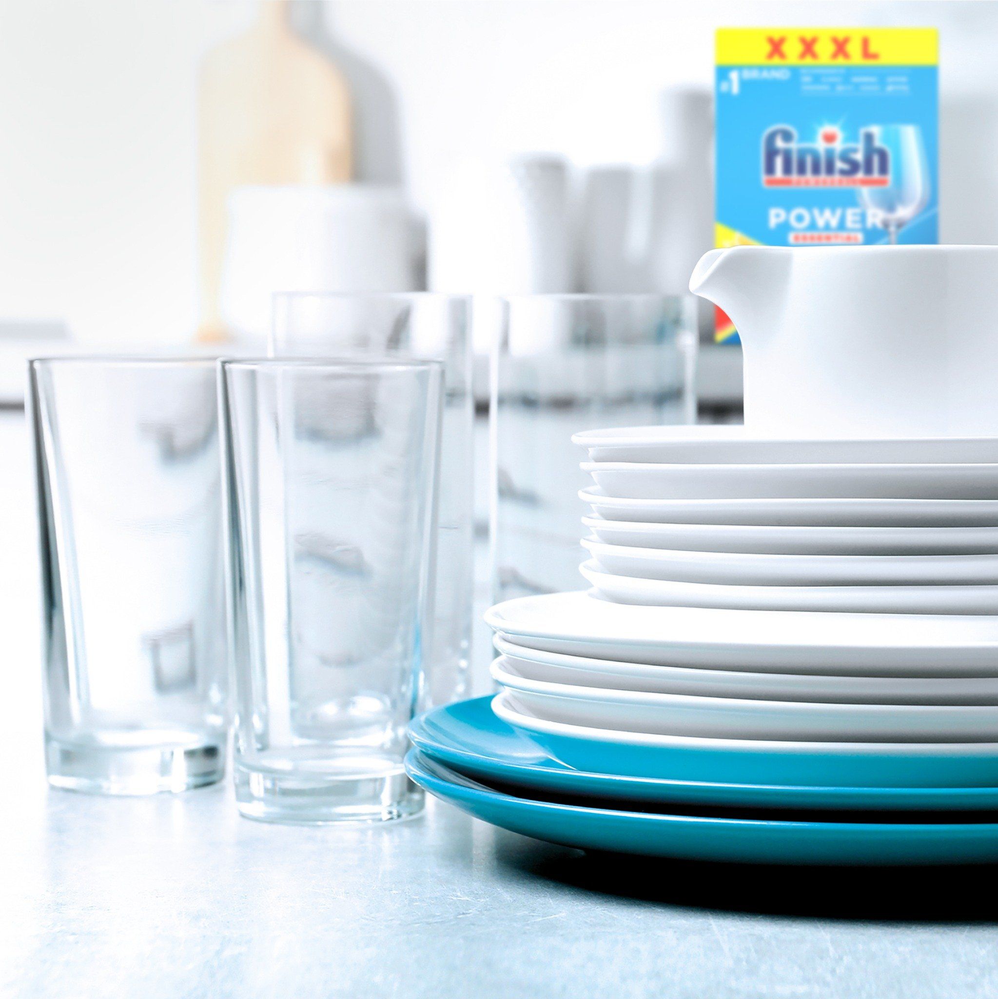 Viên rửa bát Finish Power Essential All IN 1 nhập khẩu châu âu 110v (loại viên to) - Hương Soda