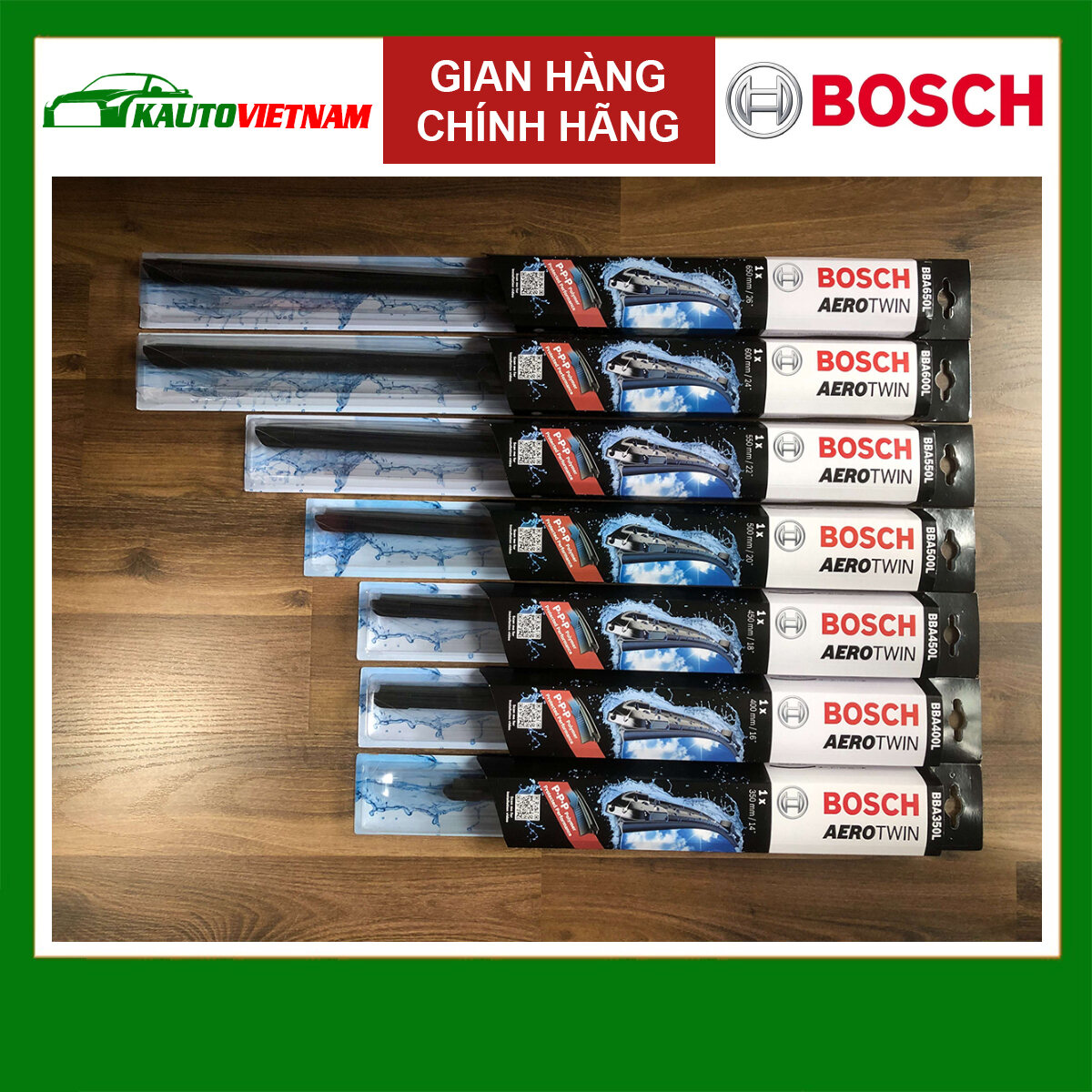 Gạt mưa Kia Sonet (2019~) Bosch AEROTWIN BBA xương mềm cao cấp chính hãng 16inch 24inch - Bộ 2 cái