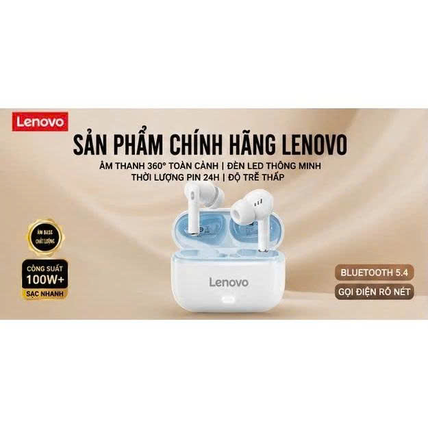 Tai nghe Bluetooth Lenovo EA269 – Bluetooth 5.4 | Âm thanh 360° | Pin 24H | Chống nước IPX4