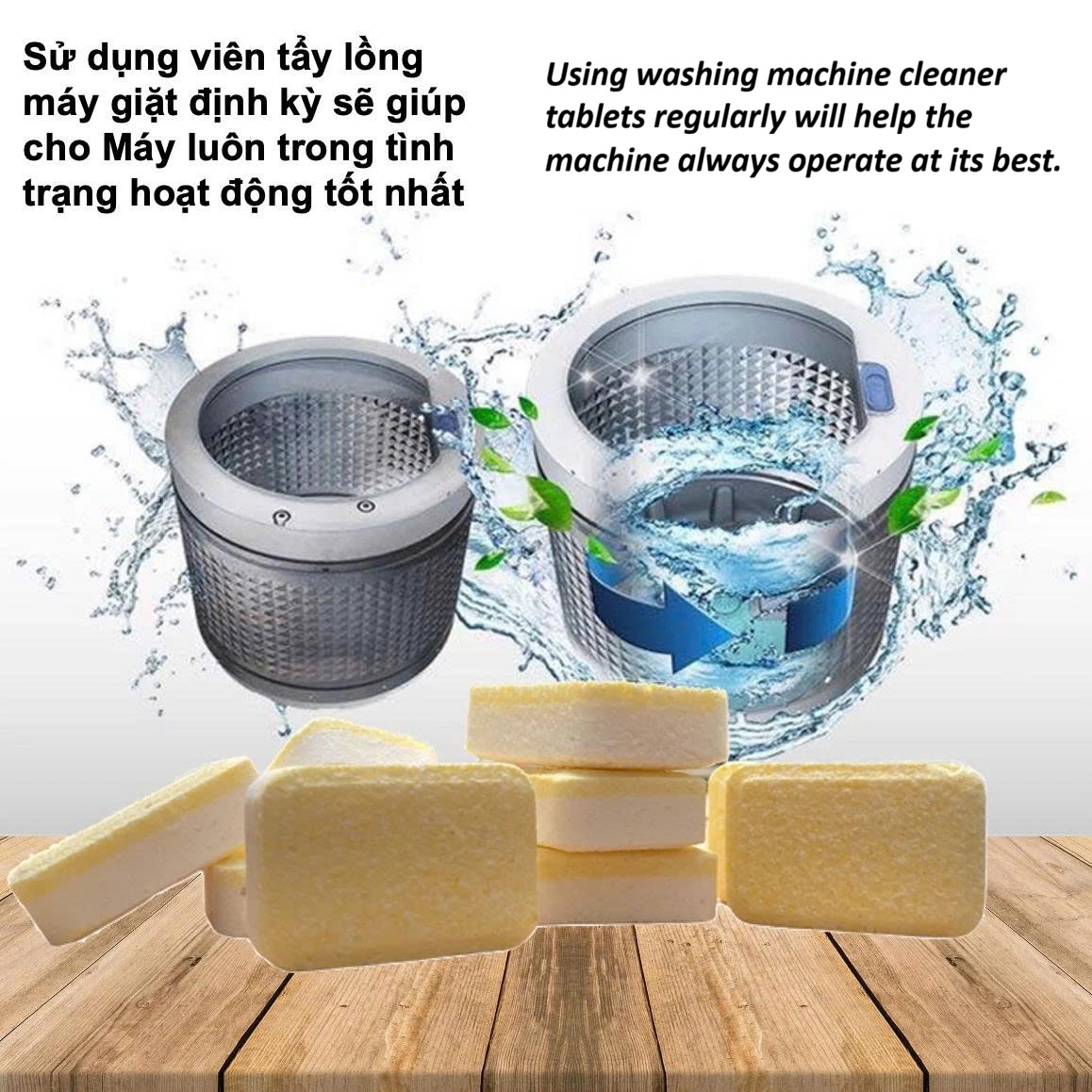 Viên vệ sinh lồng máy giặt Denkmit hộp 60 viên