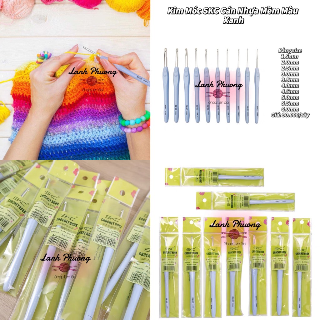 Kim Móc Len SKC Xanh Cán Nhựa Mềm