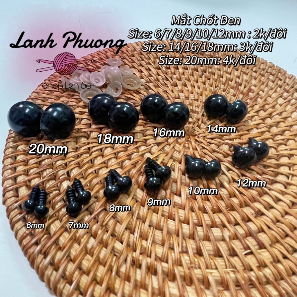 ⚫️Mắt Chốt Đen (set 10 đôi)