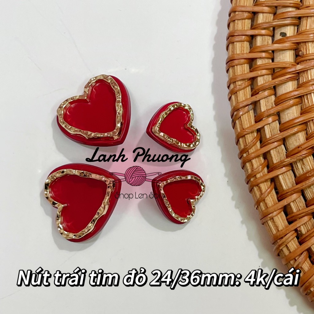 Nút Kiểu Trái Tim Đỏ