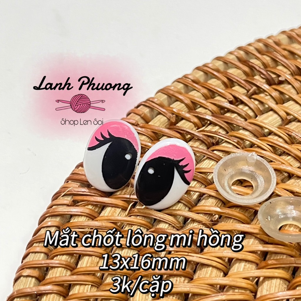 Mắt Chốt Lông Mi Hồng (1 đôi)