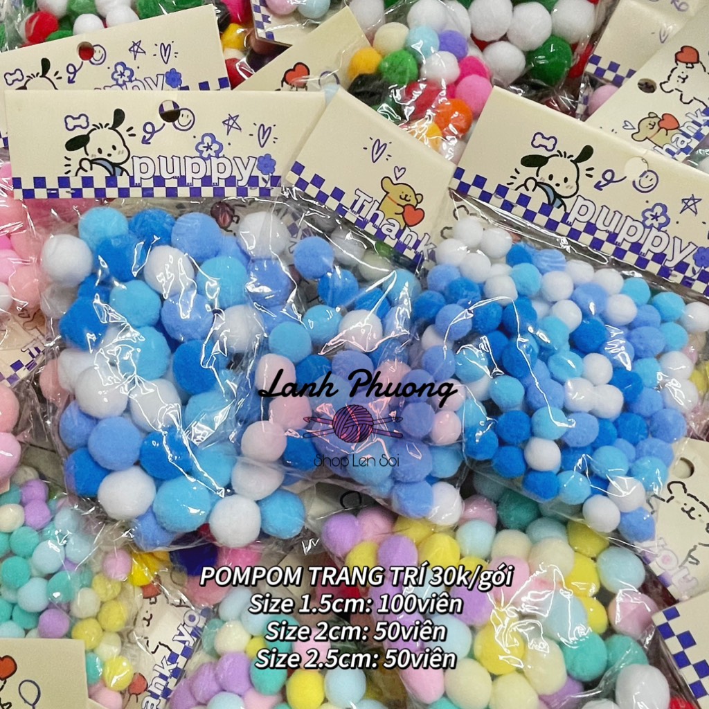 Gói Pompom Hạt Trang Trí