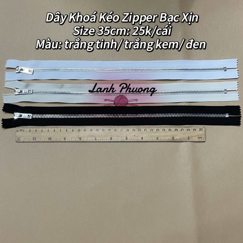Dây Kéo Zipper Bạc Xịn
