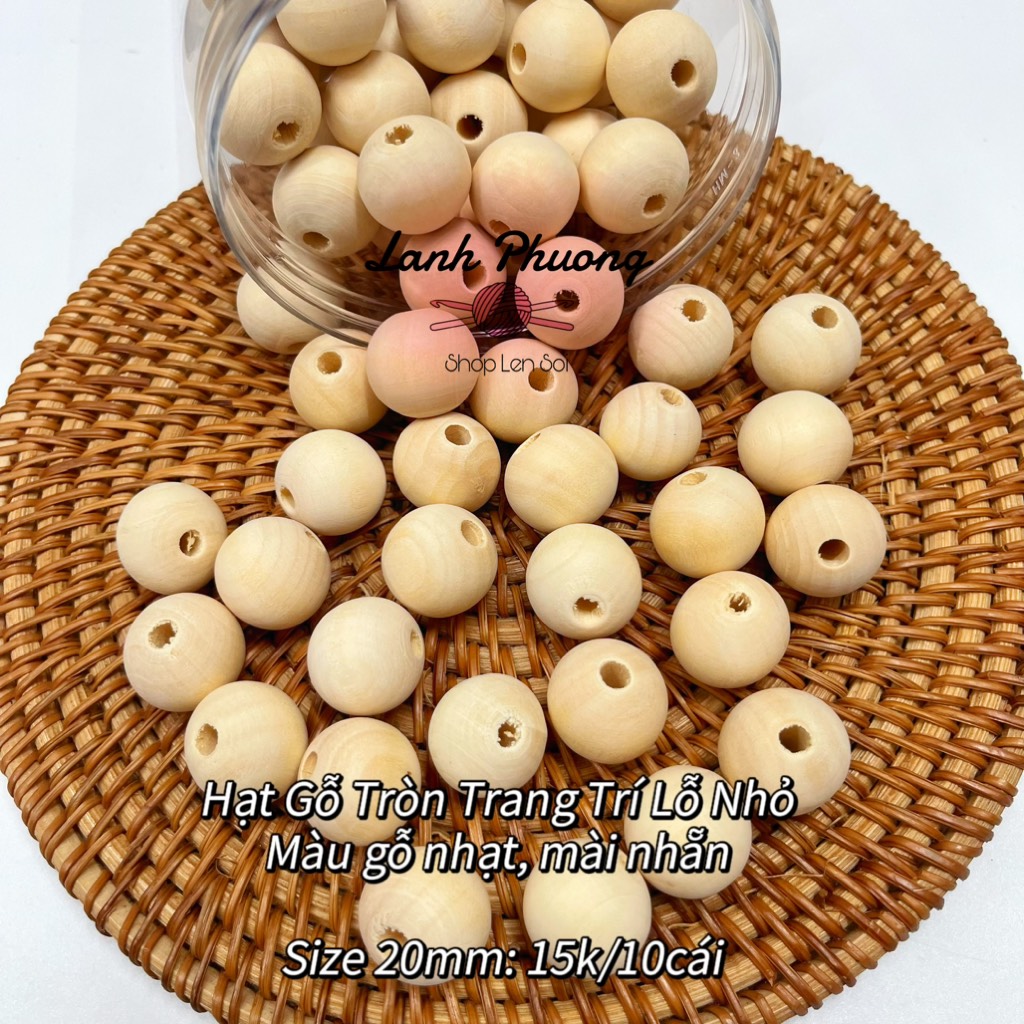 ⚫️Hạt Gỗ Viên Tròn (set 10 cái)