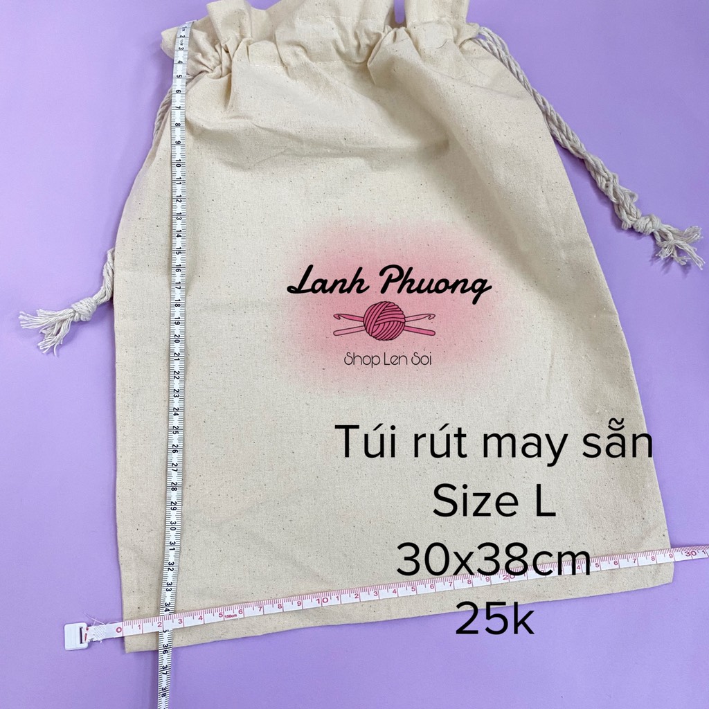 Túi Vải Rút Canvas May Sẵn