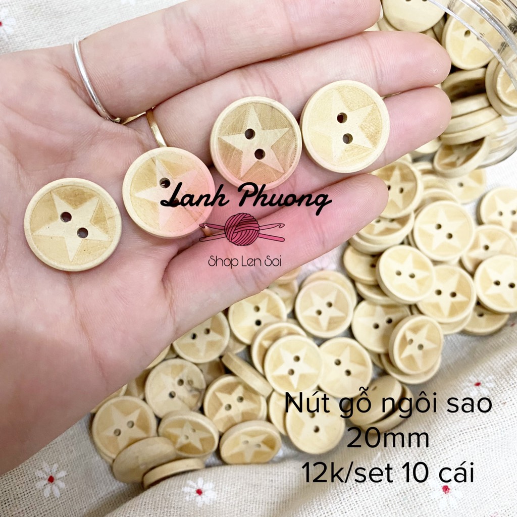 ⚫️Nút Gỗ Ngôi Sao (set 10 cái)
