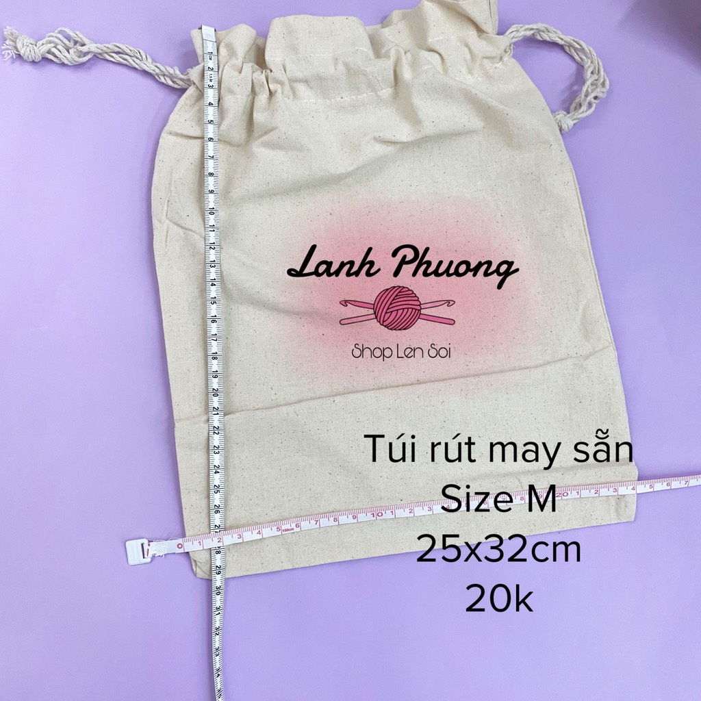 Túi Vải Rút Canvas May Sẵn