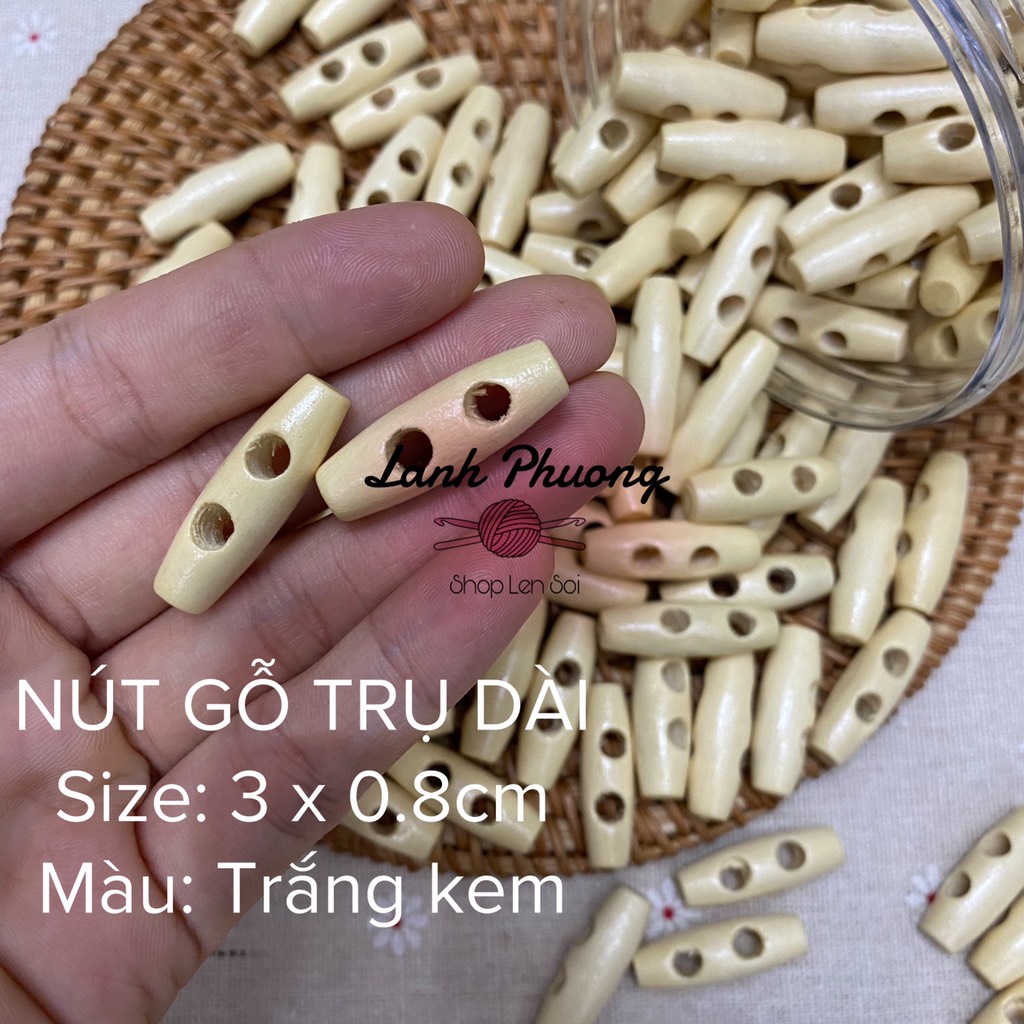 Nút Gỗ Trụ Dài 3.5x1cm (1 cái)