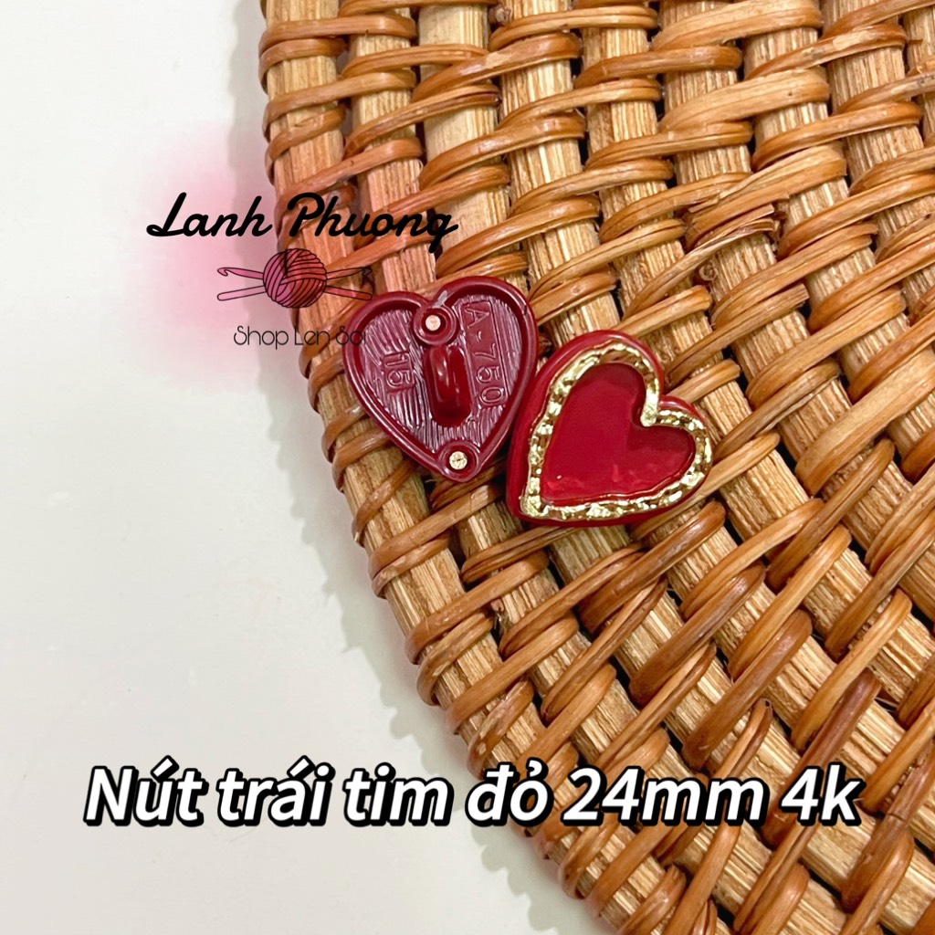 Nút Kiểu Trái Tim Đỏ