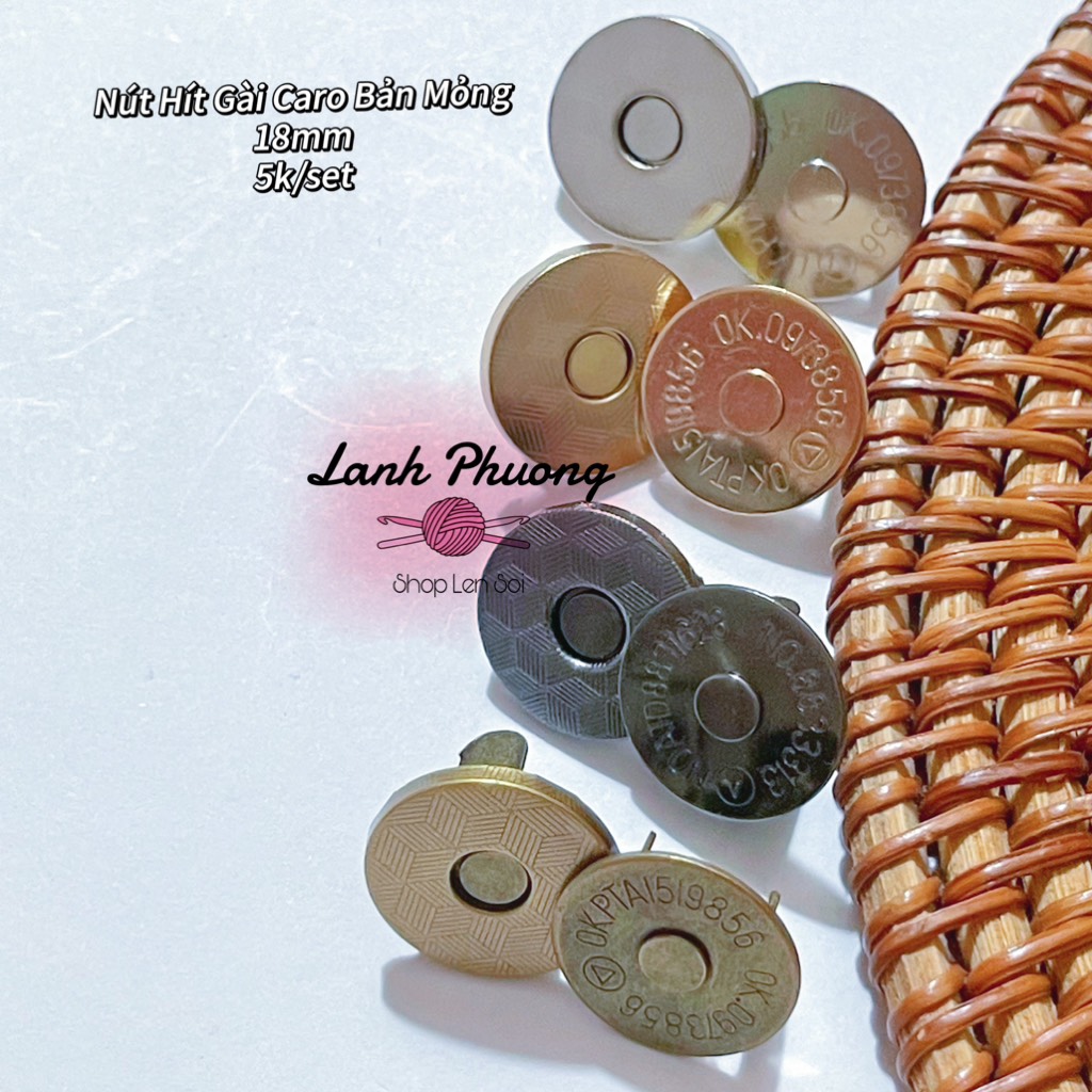 Nút Hít Gài Caro Mỏng 18mm