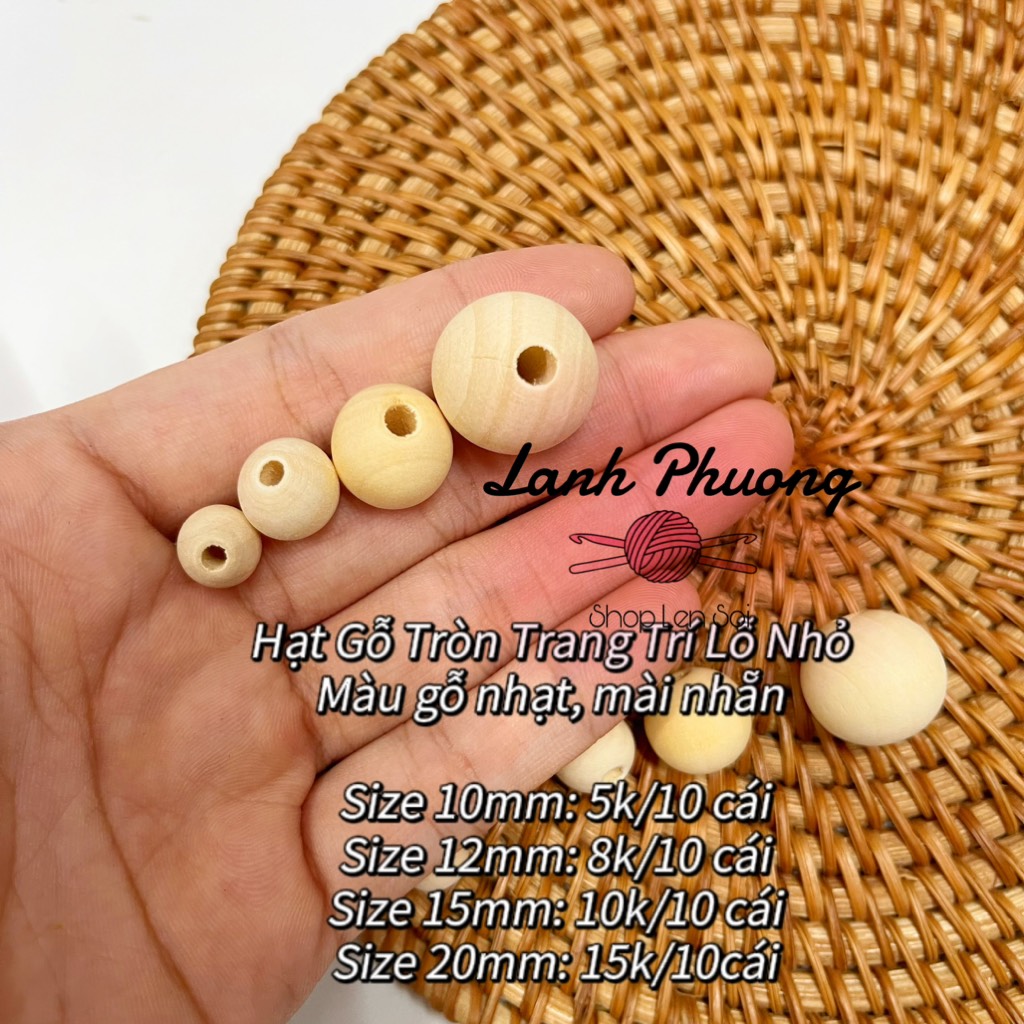 ⚫️Hạt Gỗ Viên Tròn (set 10 cái)