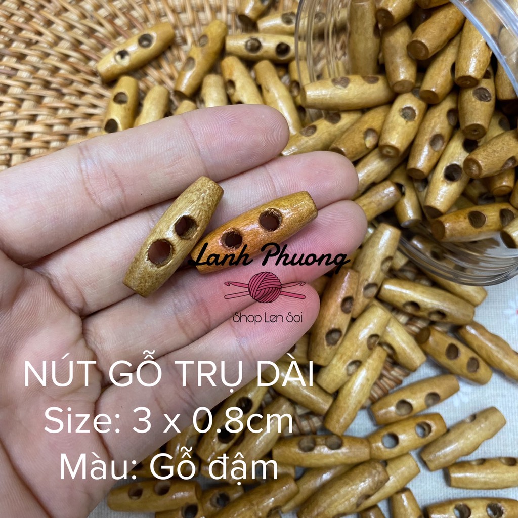 Nút Gỗ Trụ Dài 3.5x1cm (1 cái)