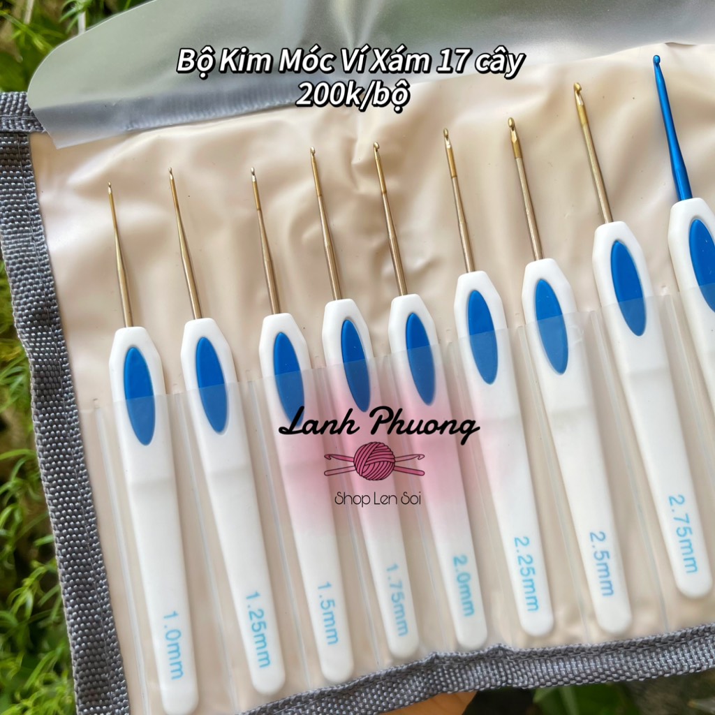 Bộ Kim Móc Ví Xám 17 Cây