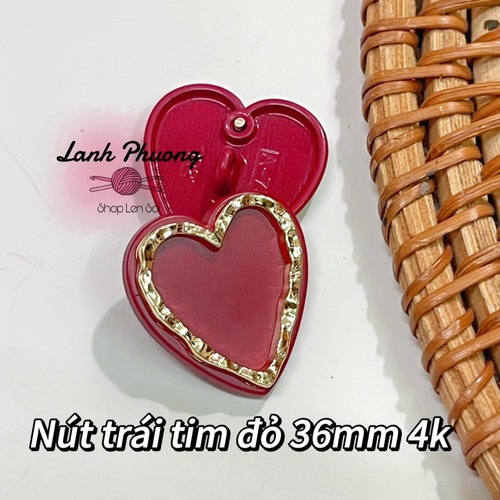 Nút Kiểu Trái Tim Đỏ