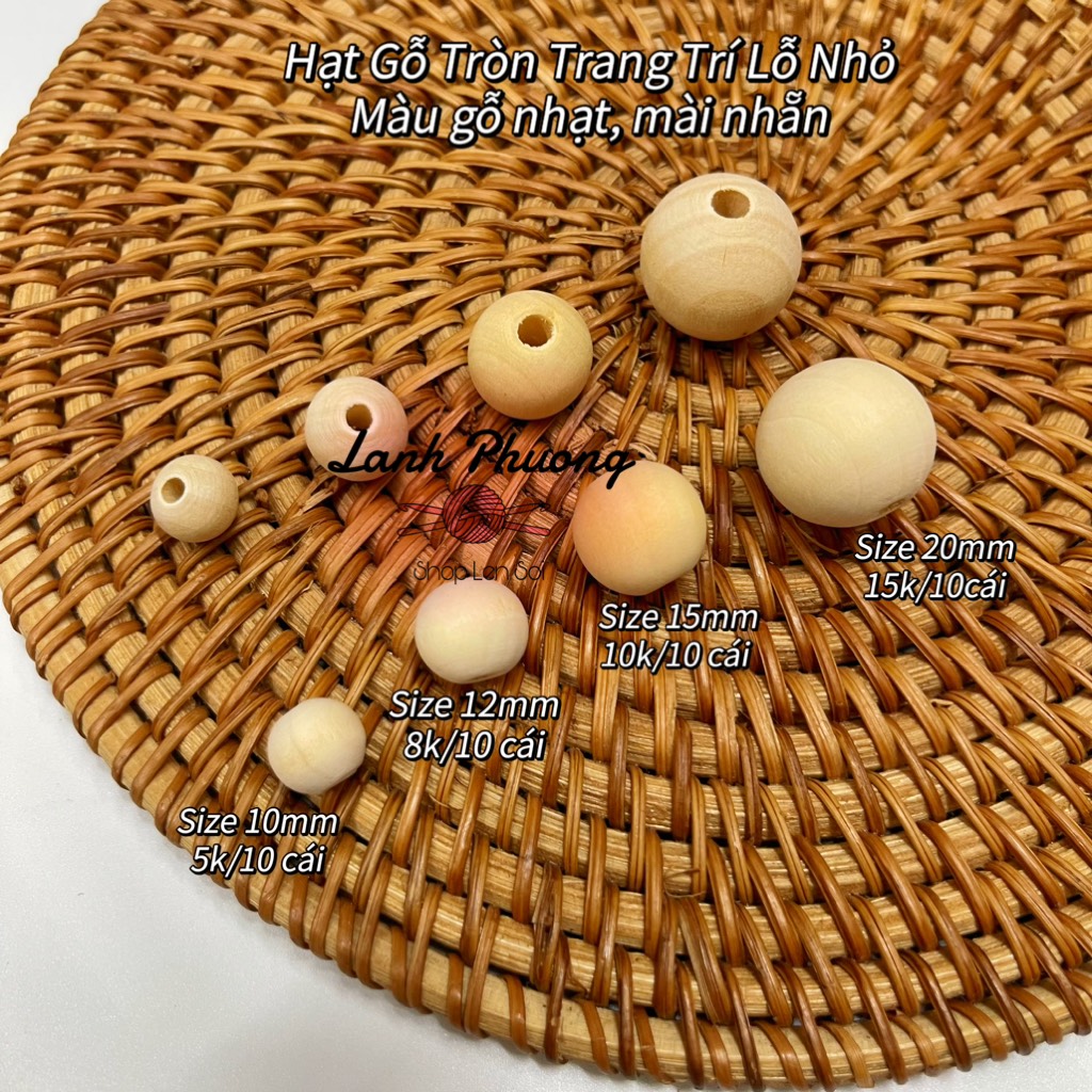 ⚫️Hạt Gỗ Viên Tròn (set 10 cái)