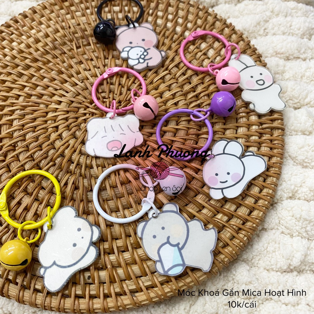Móc Khoá Gắn Mica Hoạt Hình (1cái)