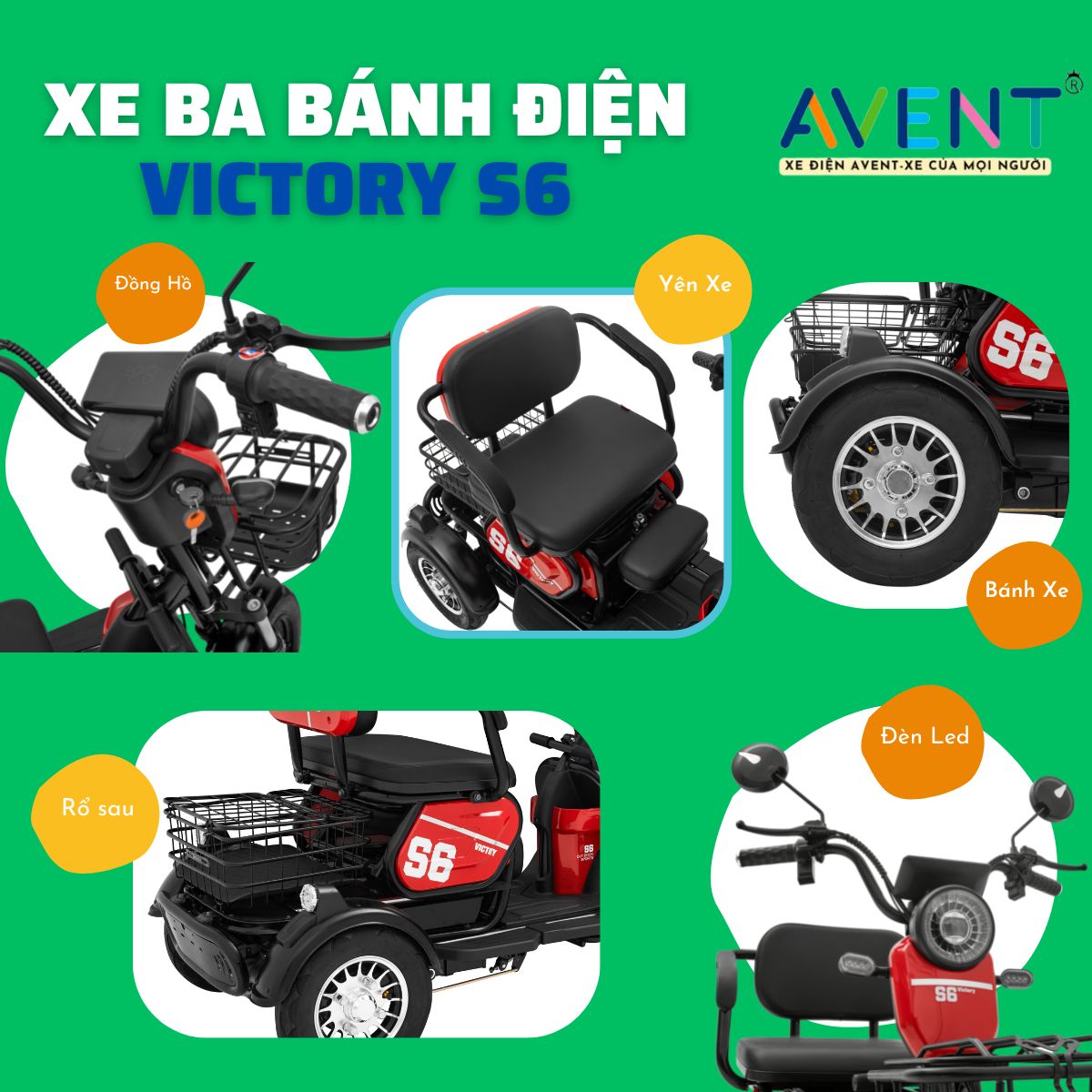 Xe Ba Bánh Điện Victory S6