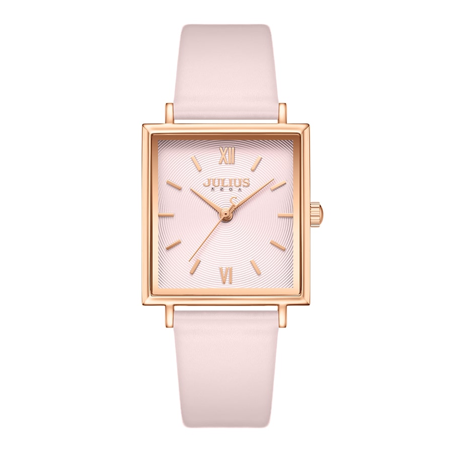 Đồng Hồ Nữ JA-1335A Julius Dây Da Hàn Quốc (Hồng)