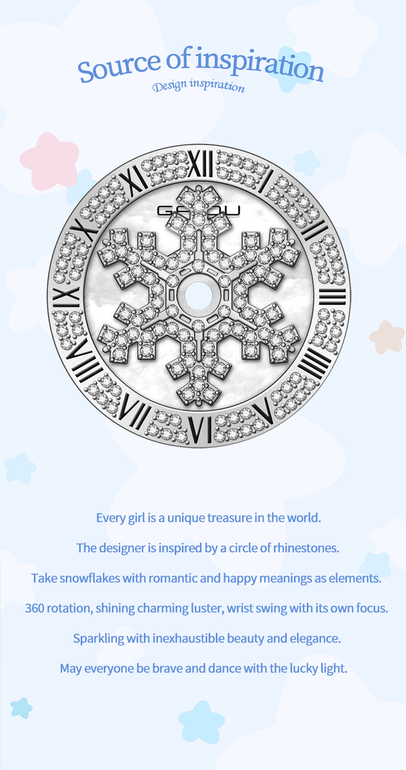 Đồng Hồ Nữ GAIDU KD-3002 Dây Thép (Trắng Bạc)