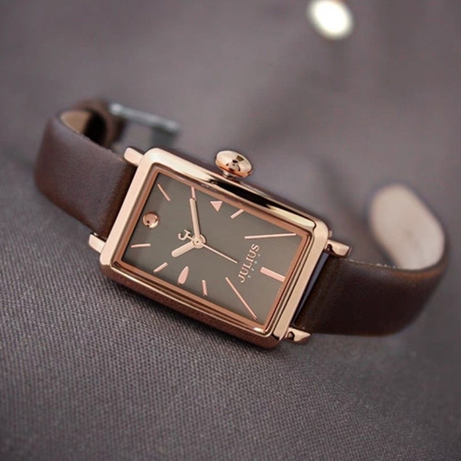 Đồng Hồ Nữ JA-941E Julius Hàn Quốc Dây Da (Nâu)