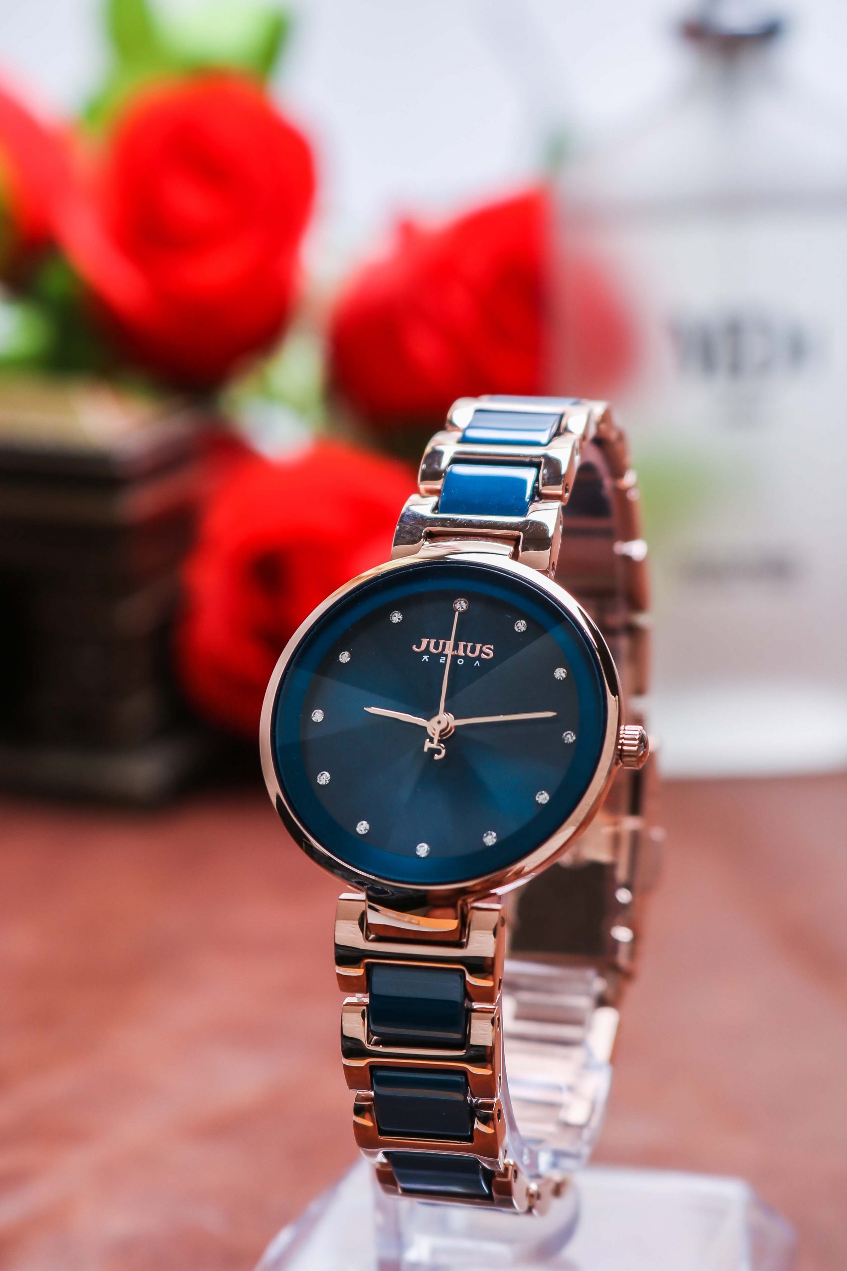 Combo Phụ Kiện Đồng Hồ Nữ JA-1209C +Lắc Nơ ESME ES214