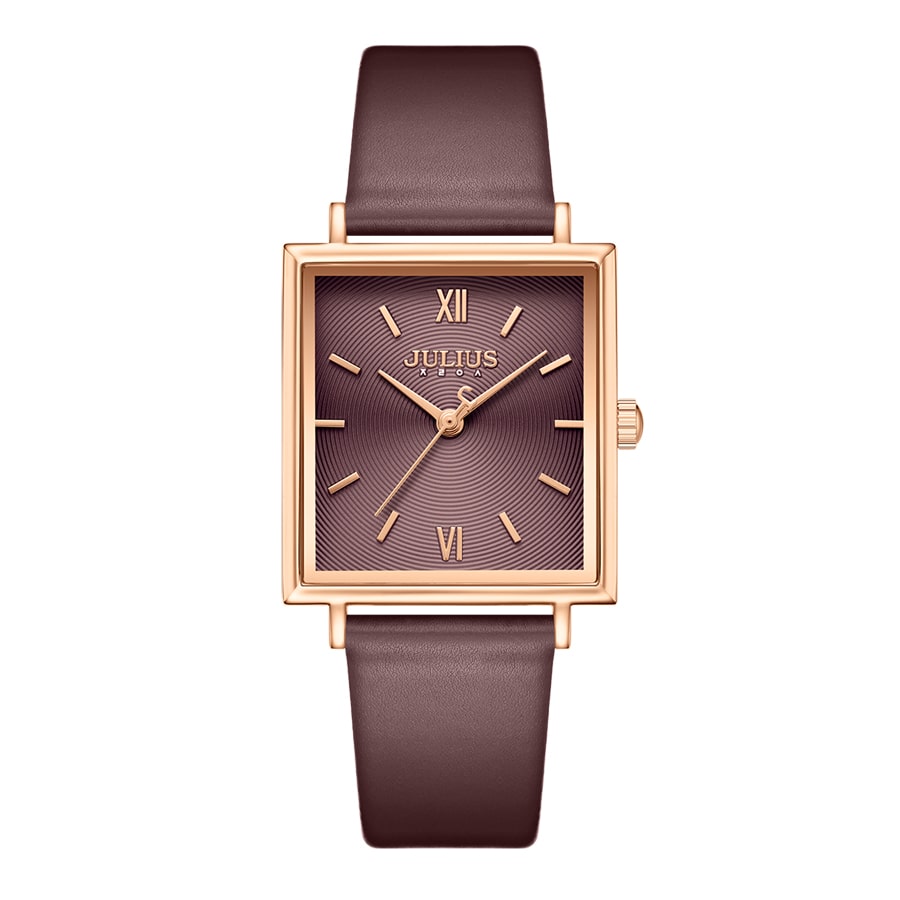 Đồng Hồ Nữ JA-1335D Julius Dây Da Hàn Quốc (Nâu)