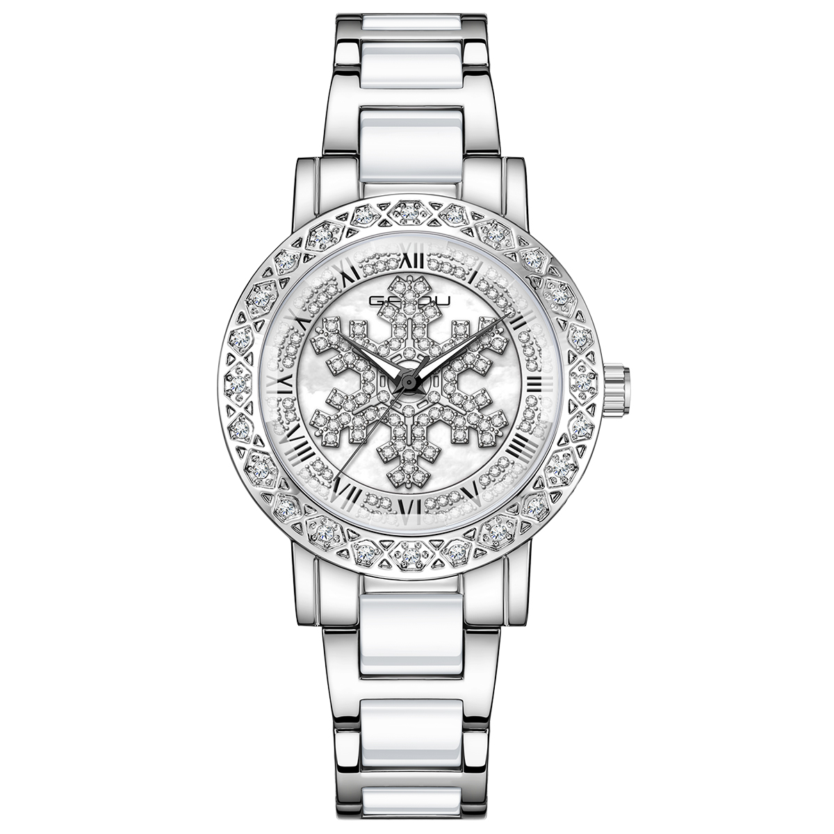 Đồng Hồ Nữ GAIDU KD-3002 Dây Thép (Trắng Bạc)