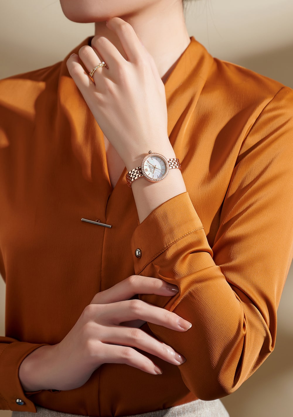 Đồng Hồ Nữ JA-1421B Julius Hàn Quốc Dây Thép (Đồng)