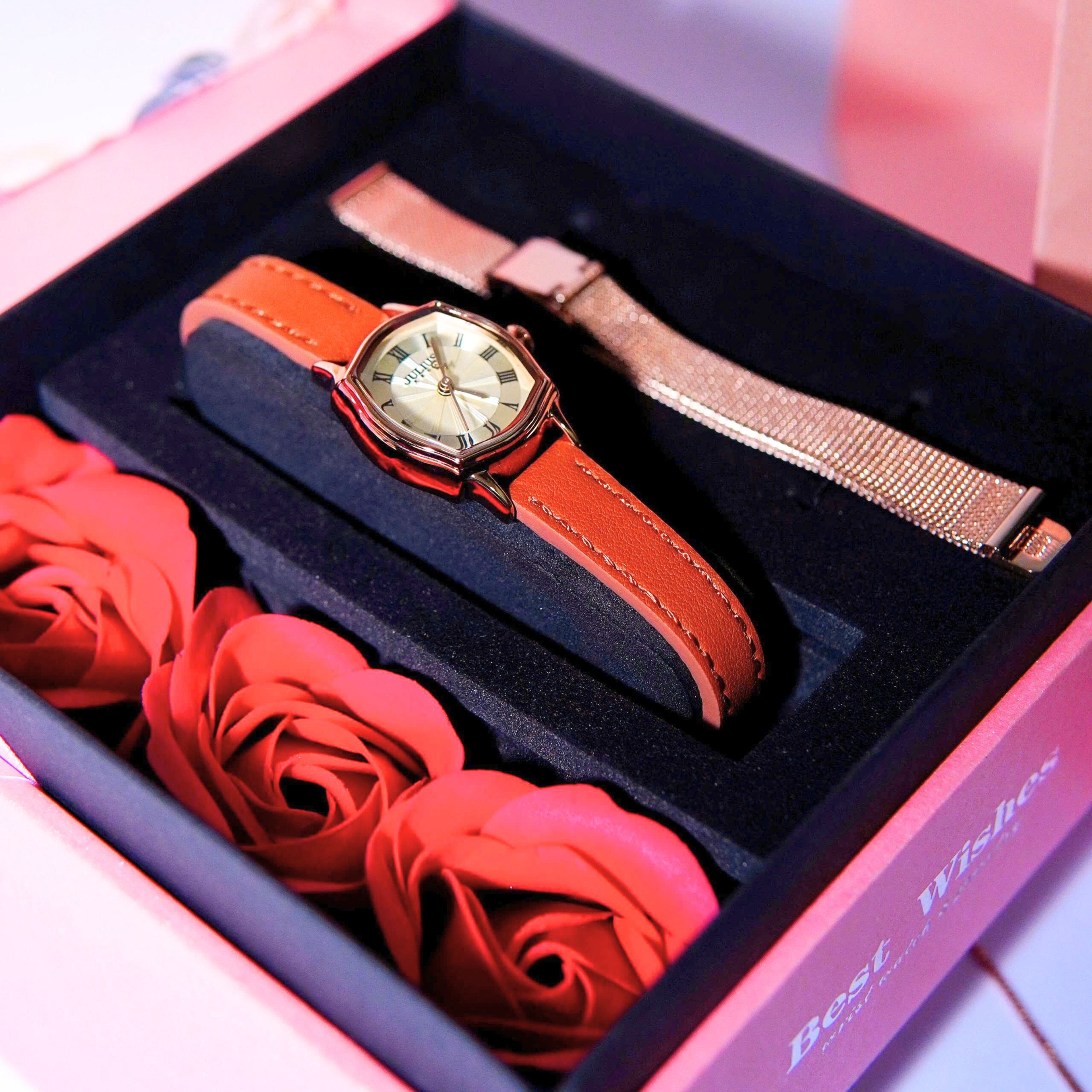 Combo Đồng Hồ Julius JA-1446C + Dây Mesh + Dây Chuyển ESME ES482