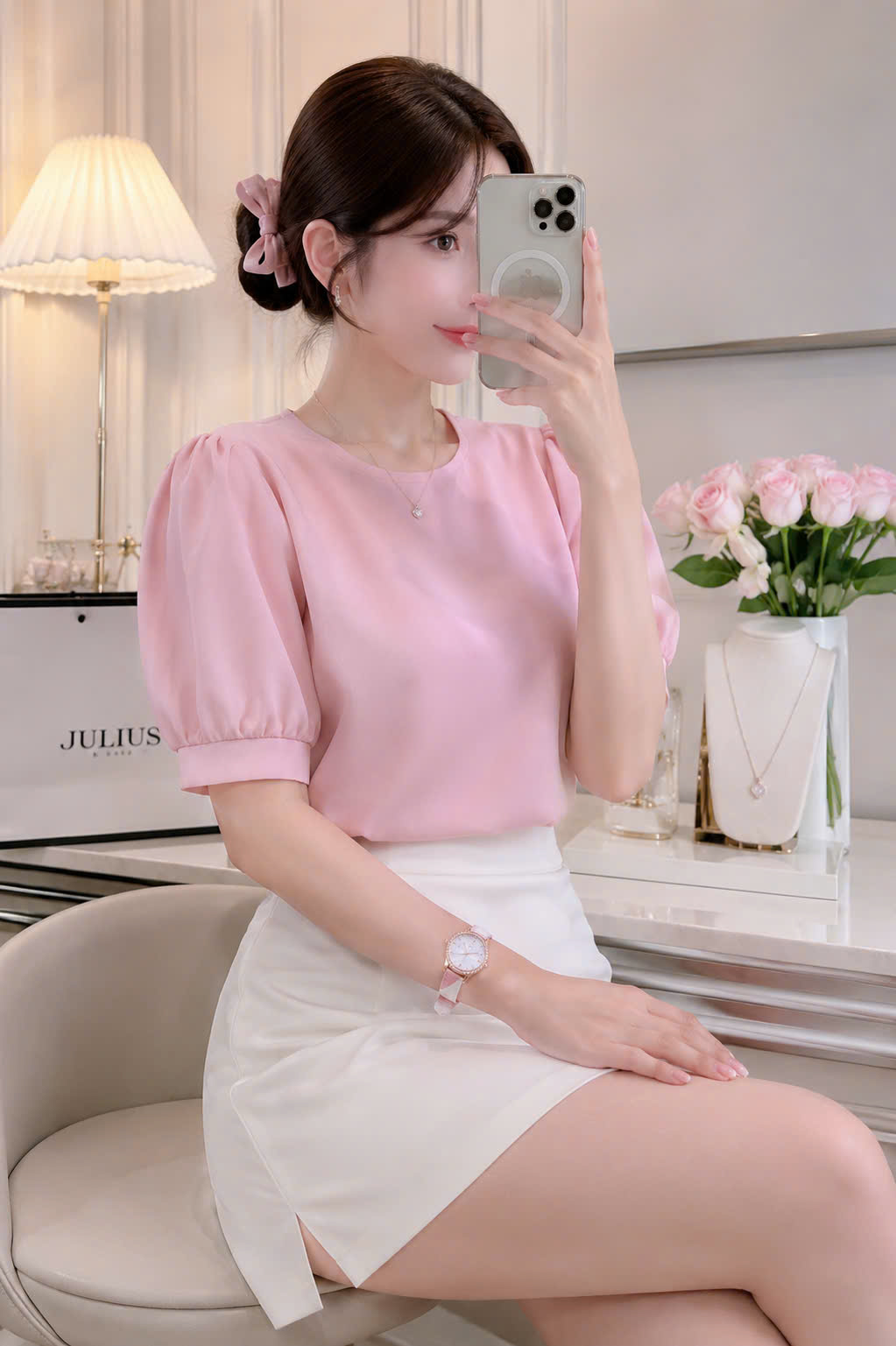 [New Arrival] Đồng Hồ Nữ JA-1593 Julius Mặt Xà Cừ  Dây Da(3 màu)
