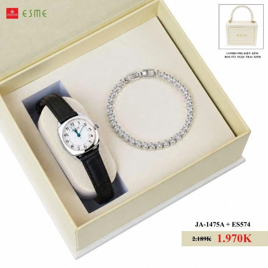 Combo Quà Tặng Đồng Hồ Nữ Julius JA-1475A + ES588