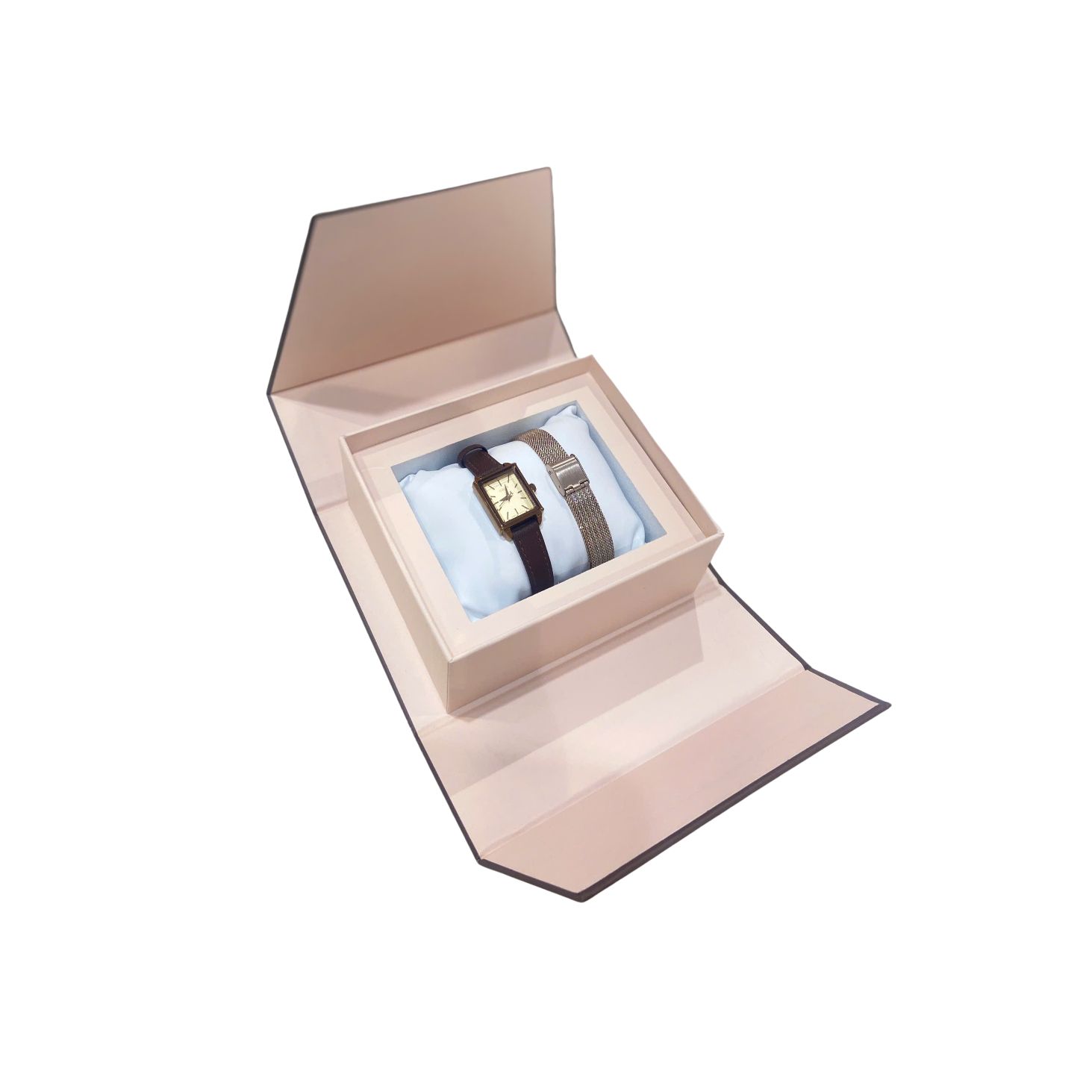 Combo Đồng Hồ Nữ Julius Hàn Quốc Dây Da JA-787E + Dây mesh