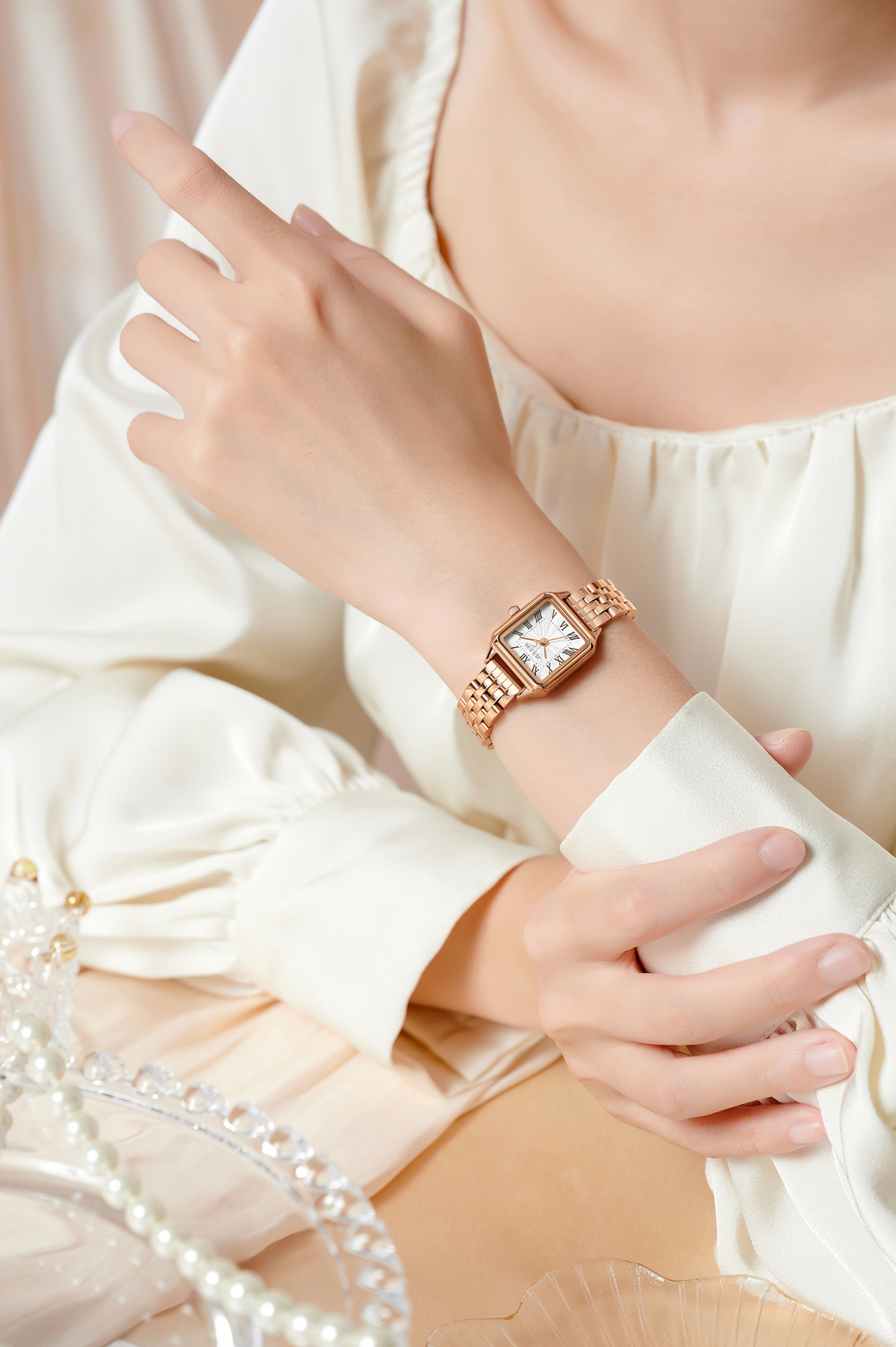 Đồng Hồ Nữ JA-1493B Julius Hàn Quốc Dây Da (Hồng)