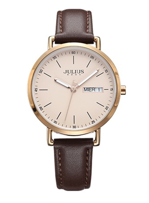 Đồng Hồ Nữ JA-1381 Julius Hàn Quốc Dây Da 3 màu